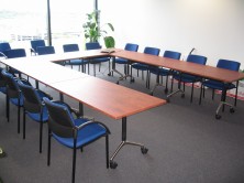 Fold And Store Training Tables With Melamine Tops